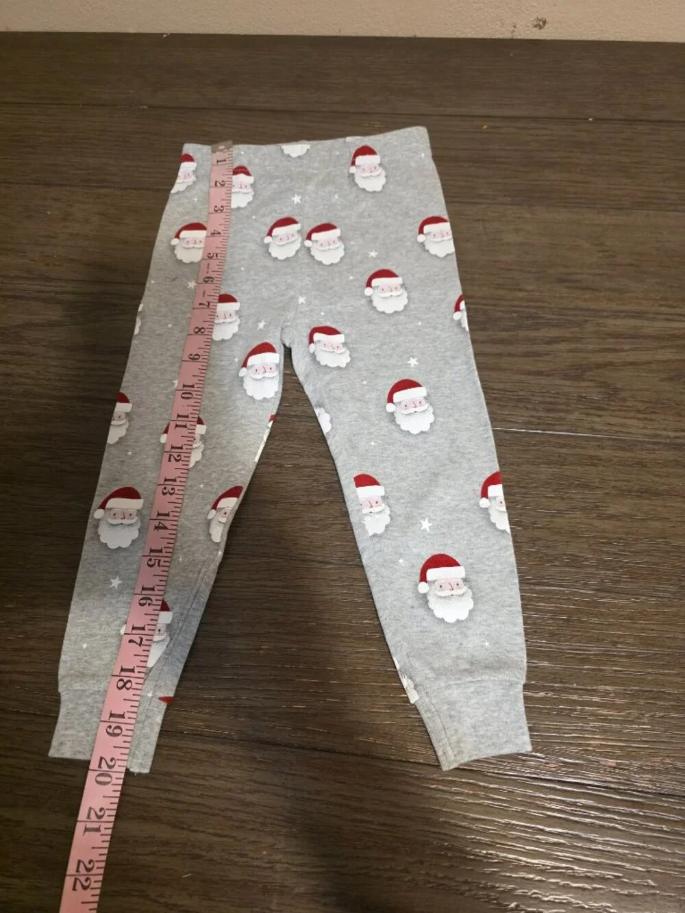 Petit Lem Santa Print Organic Cotton Pajamas NWT 24M Heather Grey Christmas